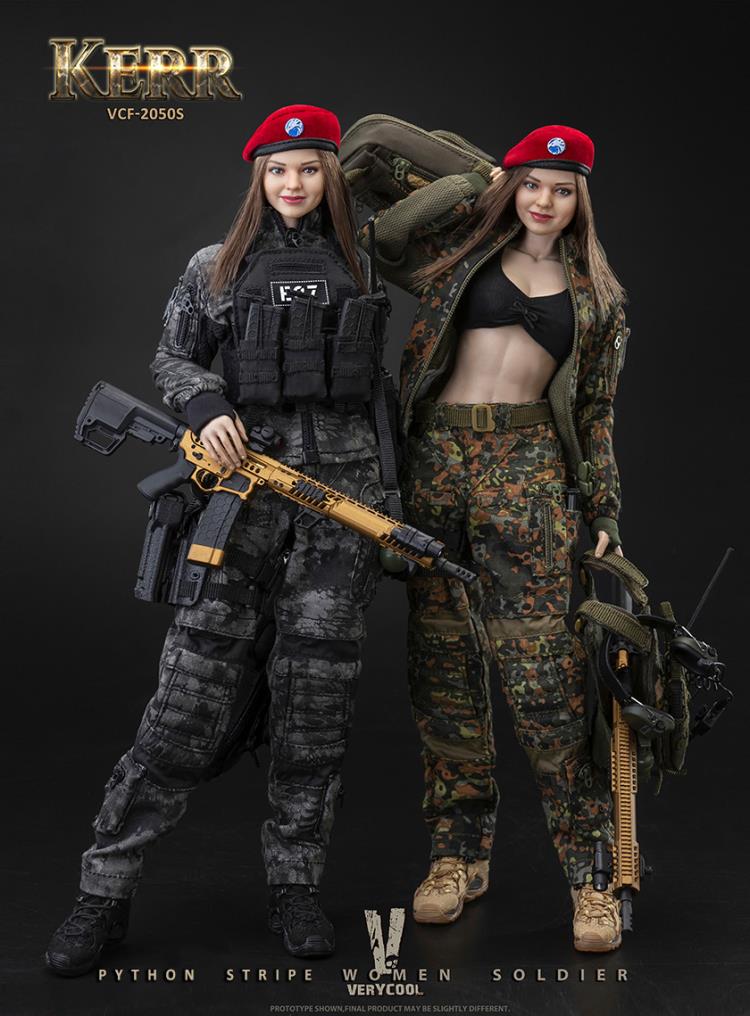 1/6 POLICE BLACK PYTHON STRIPE FEMALE SOLDIER - KERR