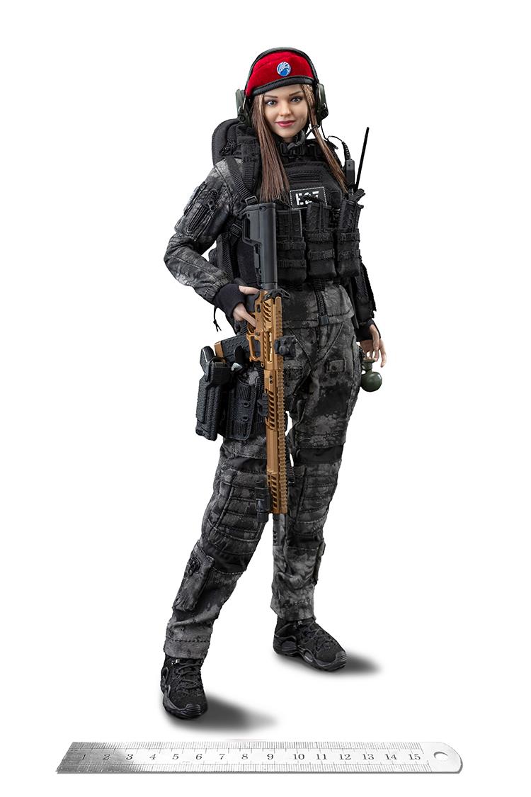 1/6 POLICE BLACK PYTHON STRIPE FEMALE SOLDIER - KERR