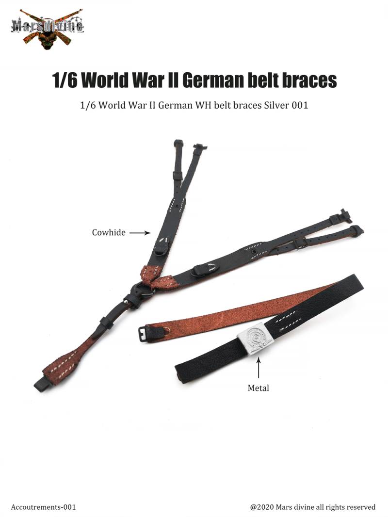 Marsdivine God of War A-001~004 1/6 scale WWII German belt Y belt accessory model