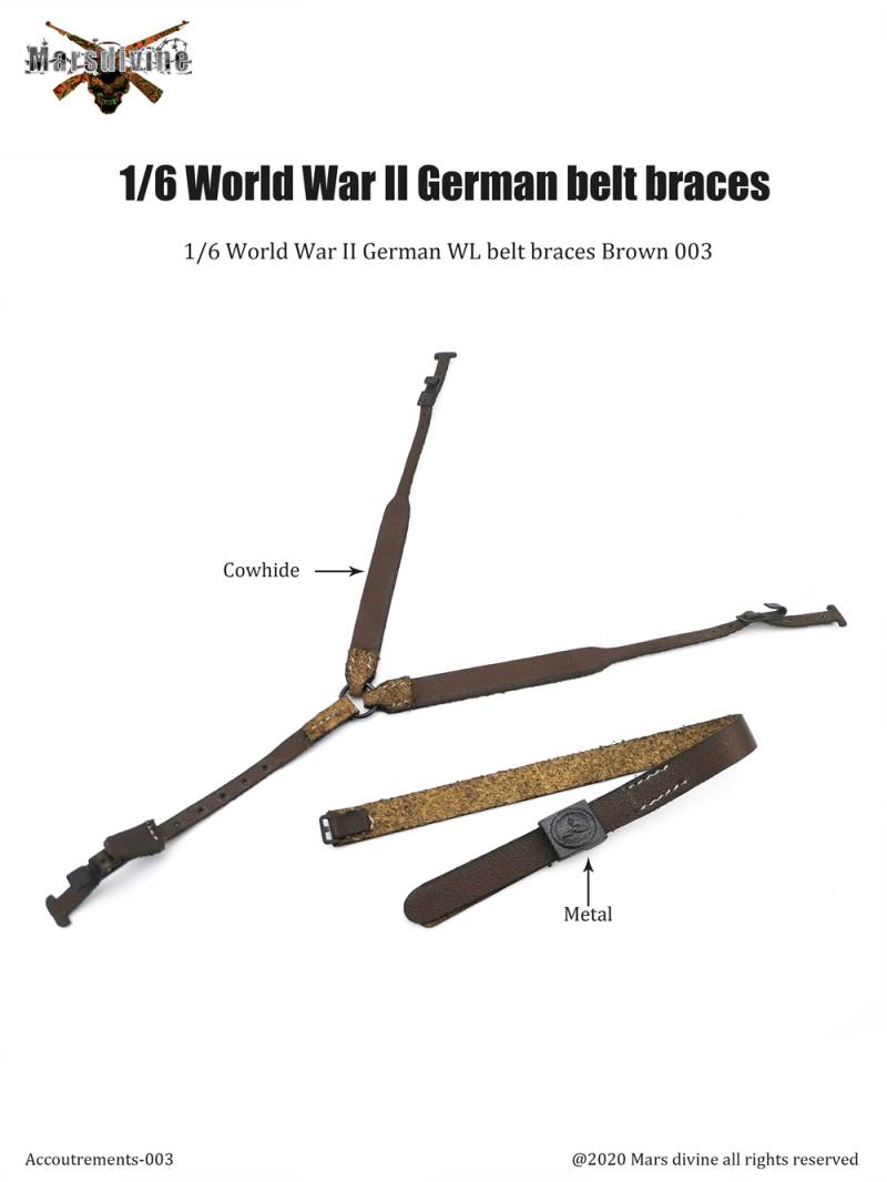Marsdivine God of War A-001~004 1/6 scale WWII German belt Y belt accessory model