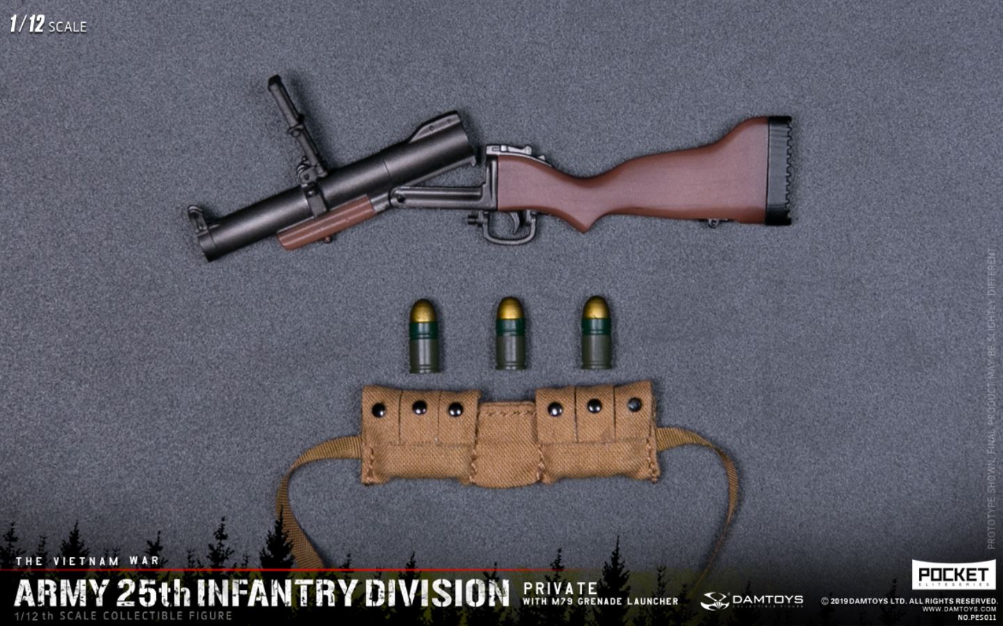 1/12 POCKET ELITE SERIES -  ARMY 25th Infantry Division Private WITH M79 GRENADE LAUNCHER