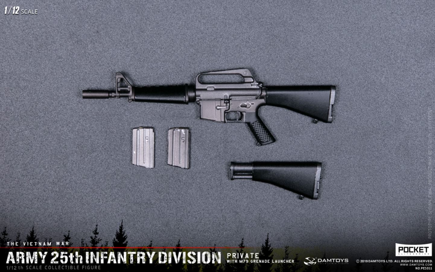 1/12 POCKET ELITE SERIES -  ARMY 25th Infantry Division Private WITH M79 GRENADE LAUNCHER
