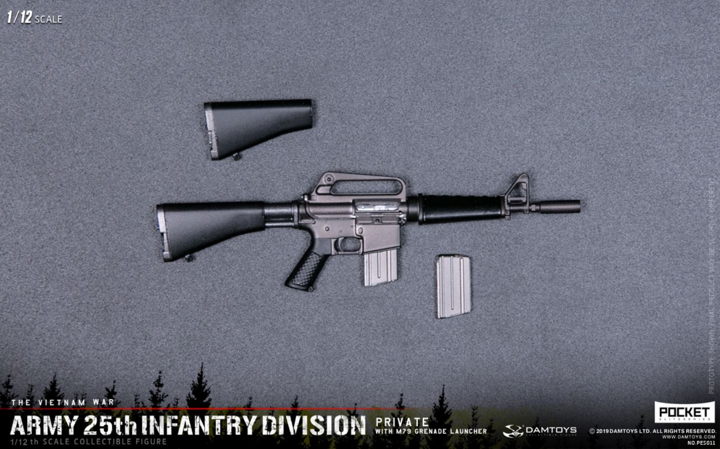 1/12 POCKET ELITE SERIES -  ARMY 25th Infantry Division Private WITH M79 GRENADE LAUNCHER