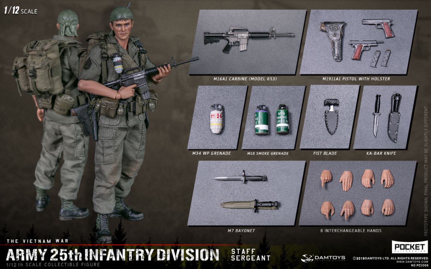 1/12 POCKET ELITE SERIES -  ARMY 25th Infantry Division Private STAFF SERGEANT