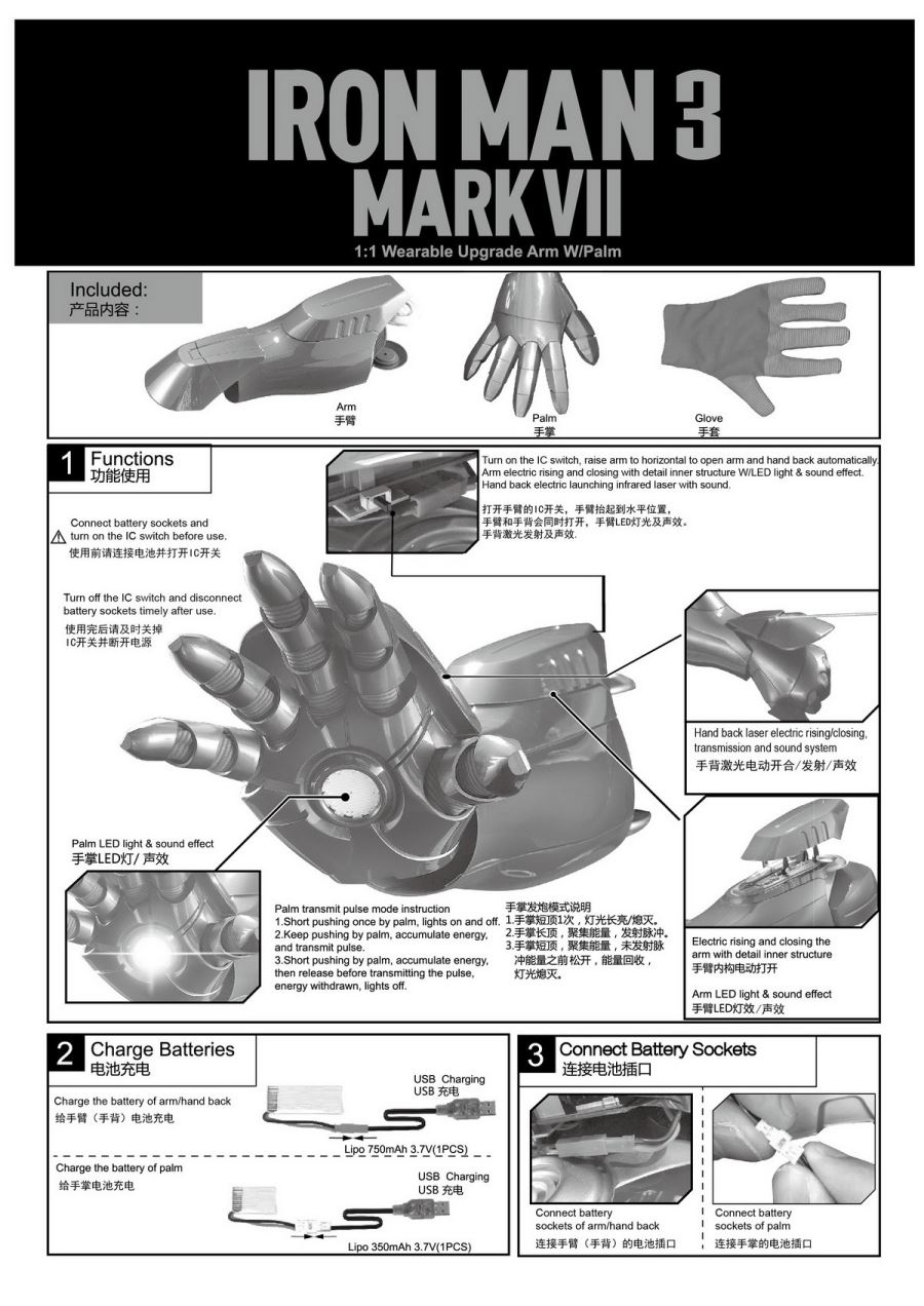 1/1 Wearable Upgrade Arm W/Palm IRON MAN 3