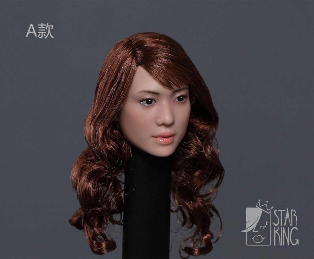 1/6 Asian beauty head carving second shot [SK002]-4 hairstyles