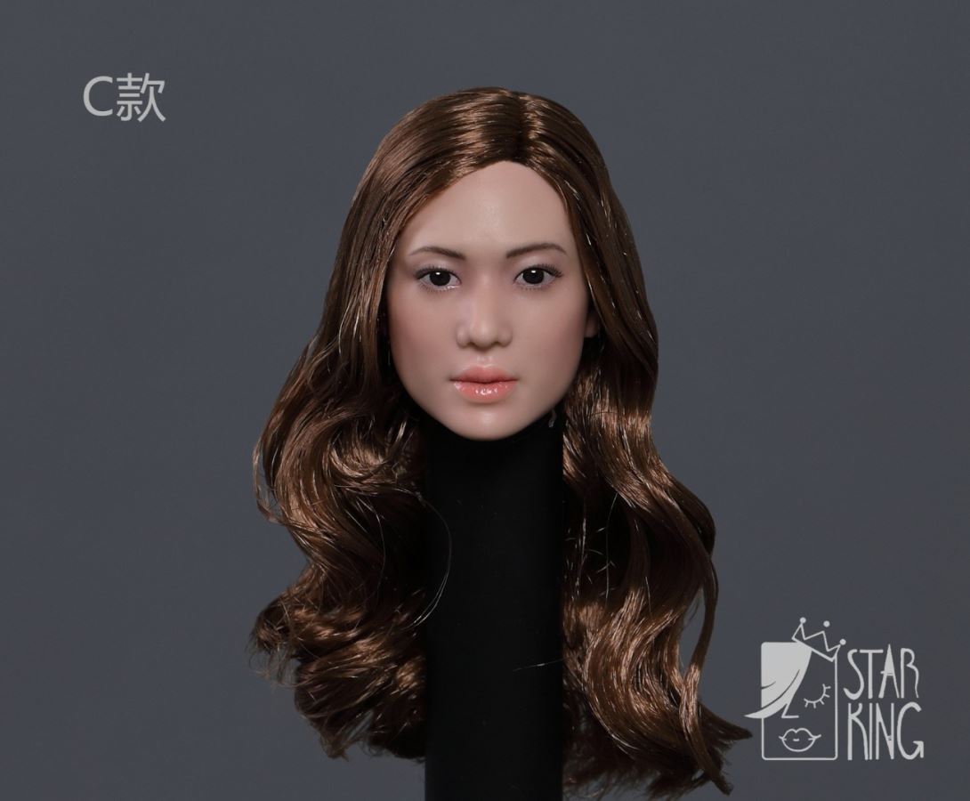 1/6 Asian beauty head carving second shot [SK002]-4 hairstyles