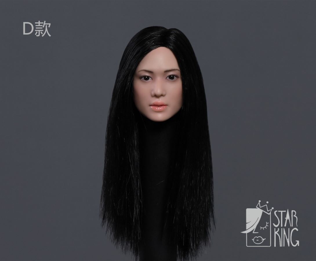 1/6 Asian beauty head carving second shot [SK002]-4 hairstyles