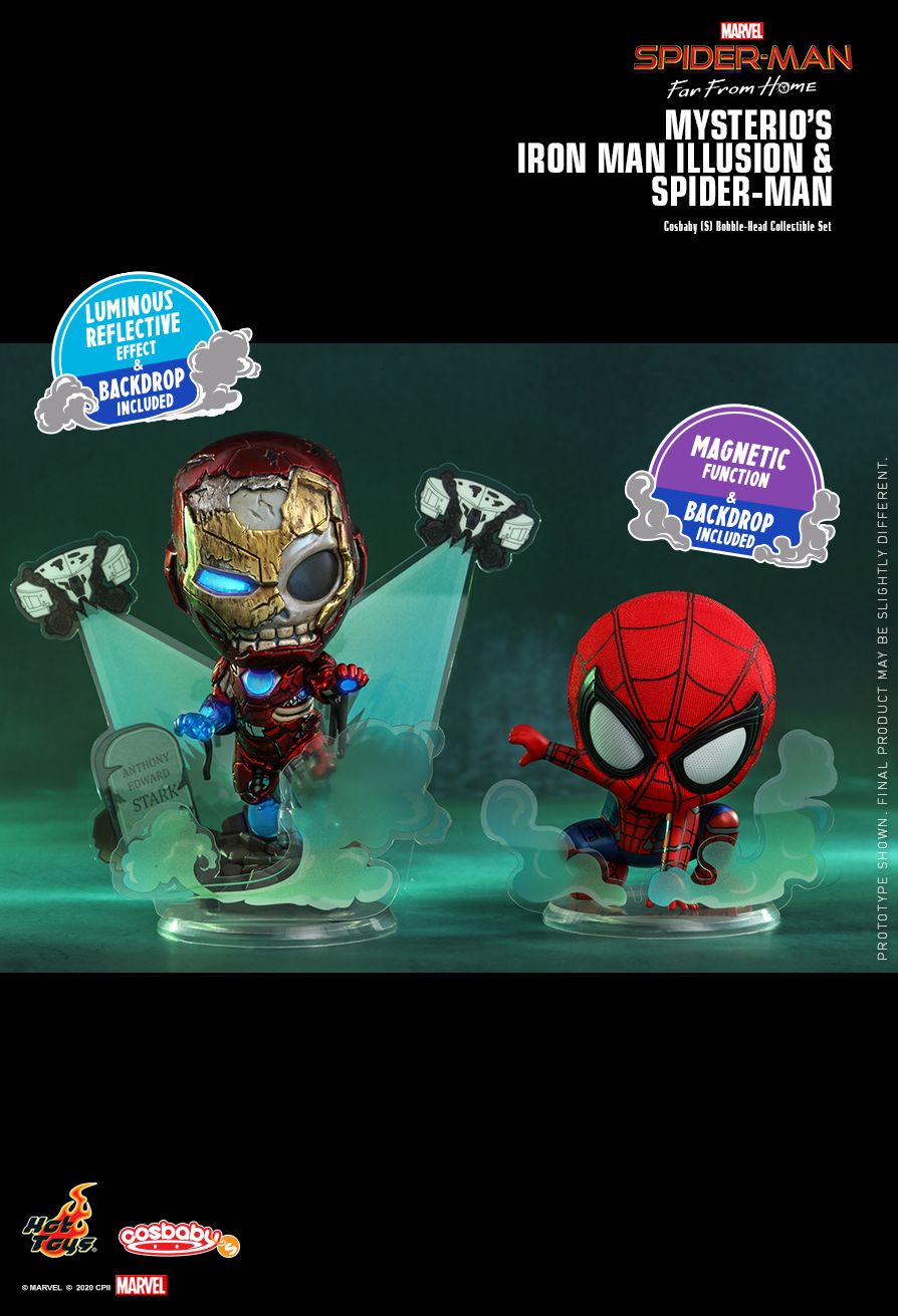 SPIDER-MAN: FAR FROM HOME MYSTERIO’S IRON MAN ILLUSION AND SPIDER-MAN COSBABY