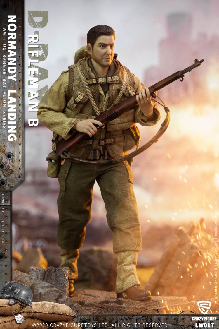 1/12  WWII U.S. Rangers On D-Day Rifleman B