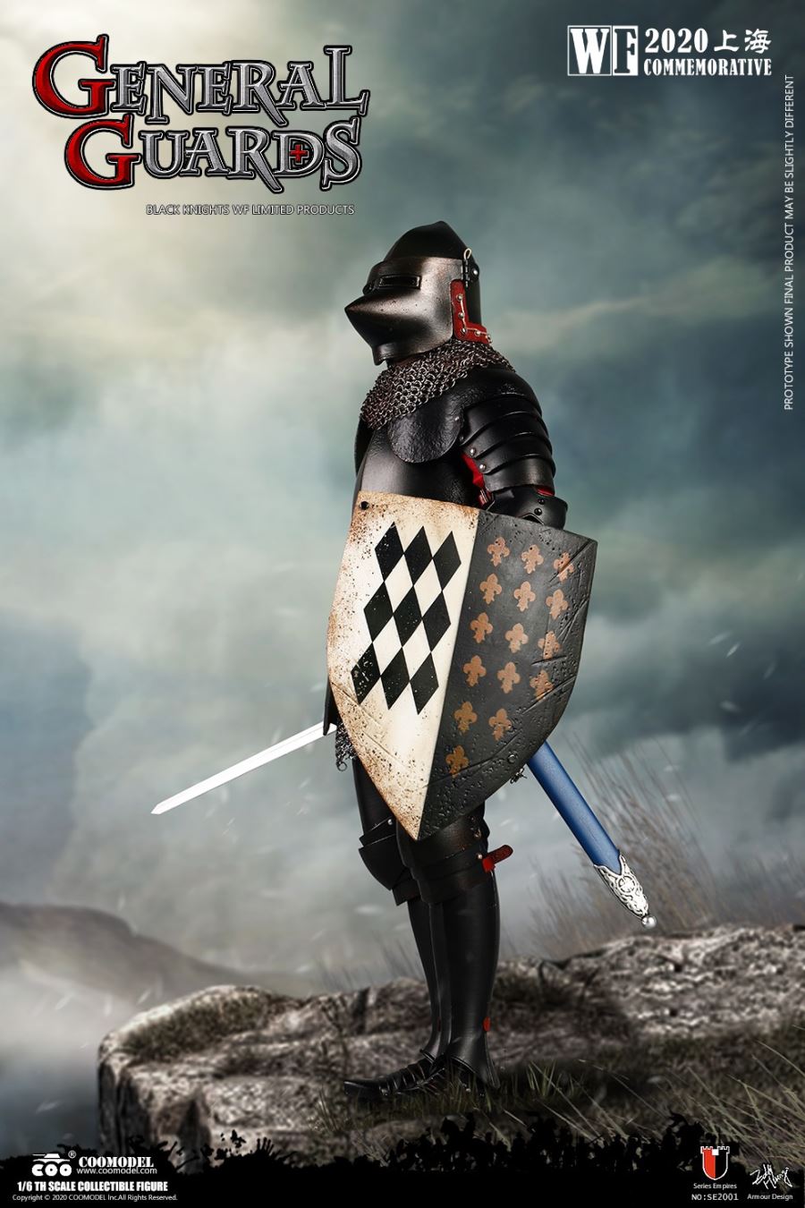 1/6 SE2001 SERIES OF EMPIRES (DIECAST ALLOY) - GENERAL GUARDS (BLACK KNIGHTS WF LIMITED VERSION)