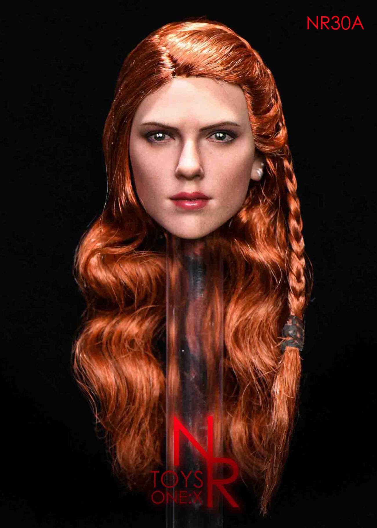 1/6 female agents engraving head hair tie braided