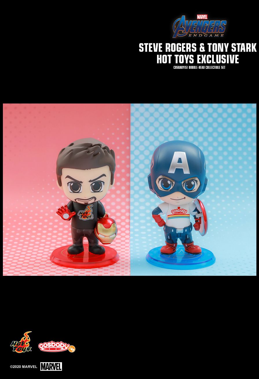 AVENGERS: ENDGAME STEVE ROGERS & TONY STARK (HOT TOYS EXCLUSIVE) COSBABY (S) BOBBLE-HEAD COLLECTIBLE SET