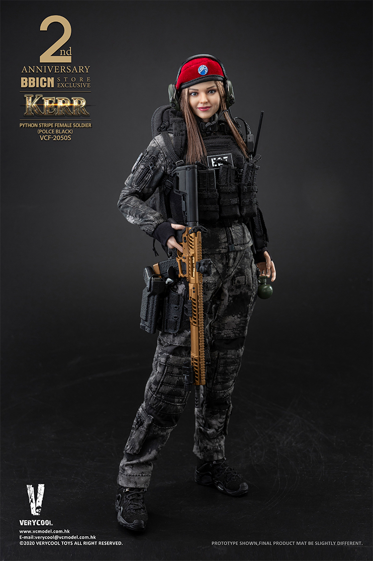 1/6 POLICE BLACK PYTHON STRIPE FEMALE SOLDIER - KERR