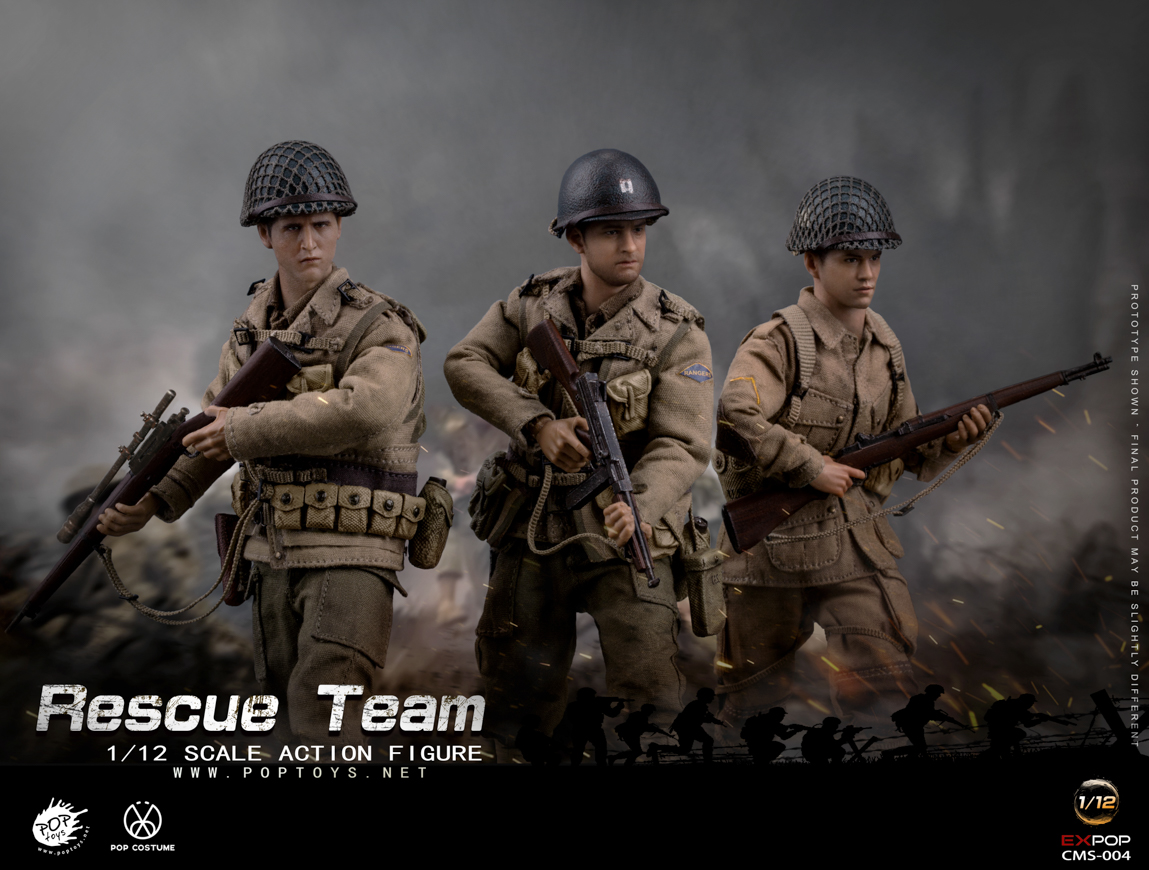 1/12 CMS004 WWII US Rescue Squad Captain/Shooter/Soldier