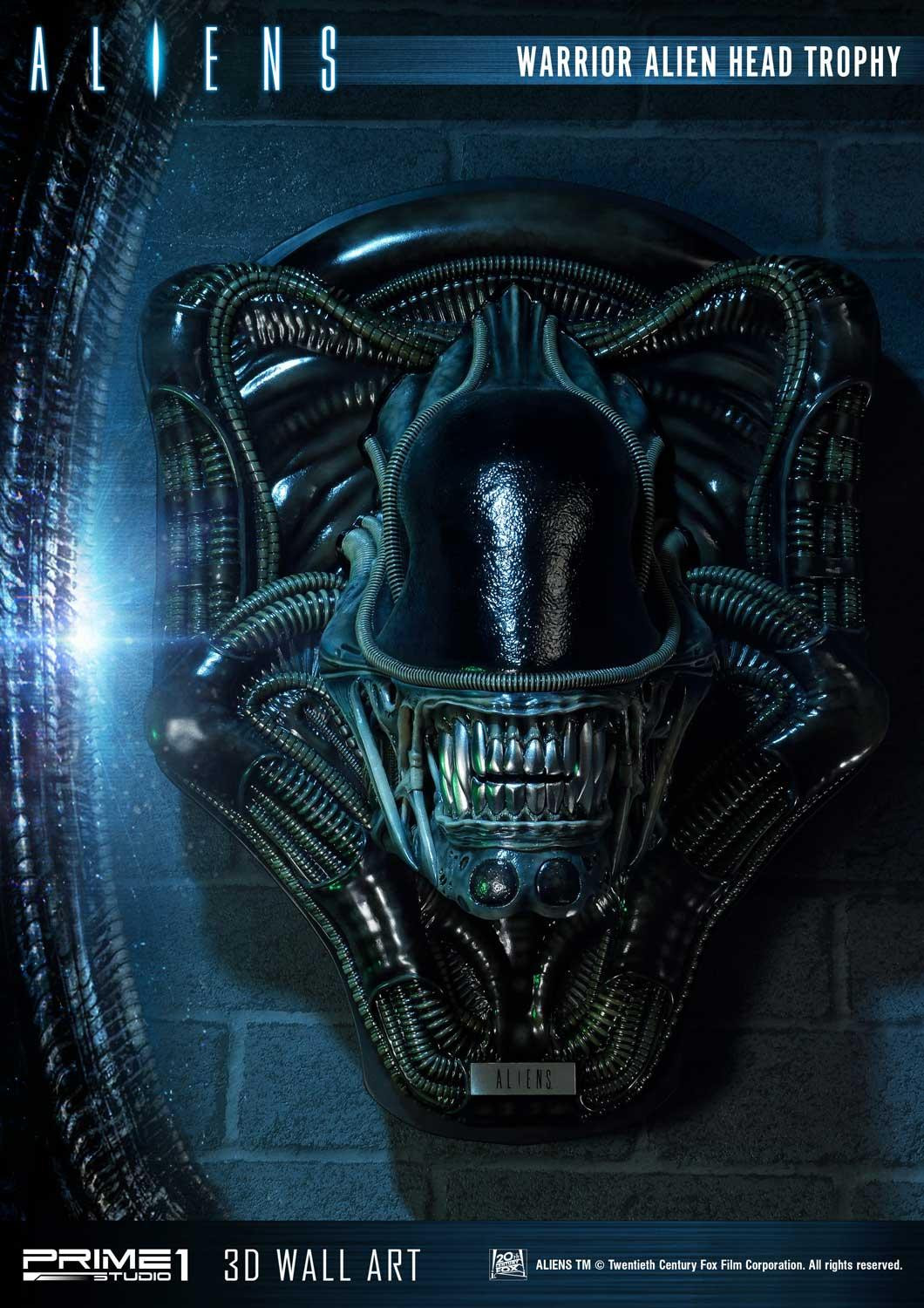 Alien Warrior Head Trophy 3D Wall Art