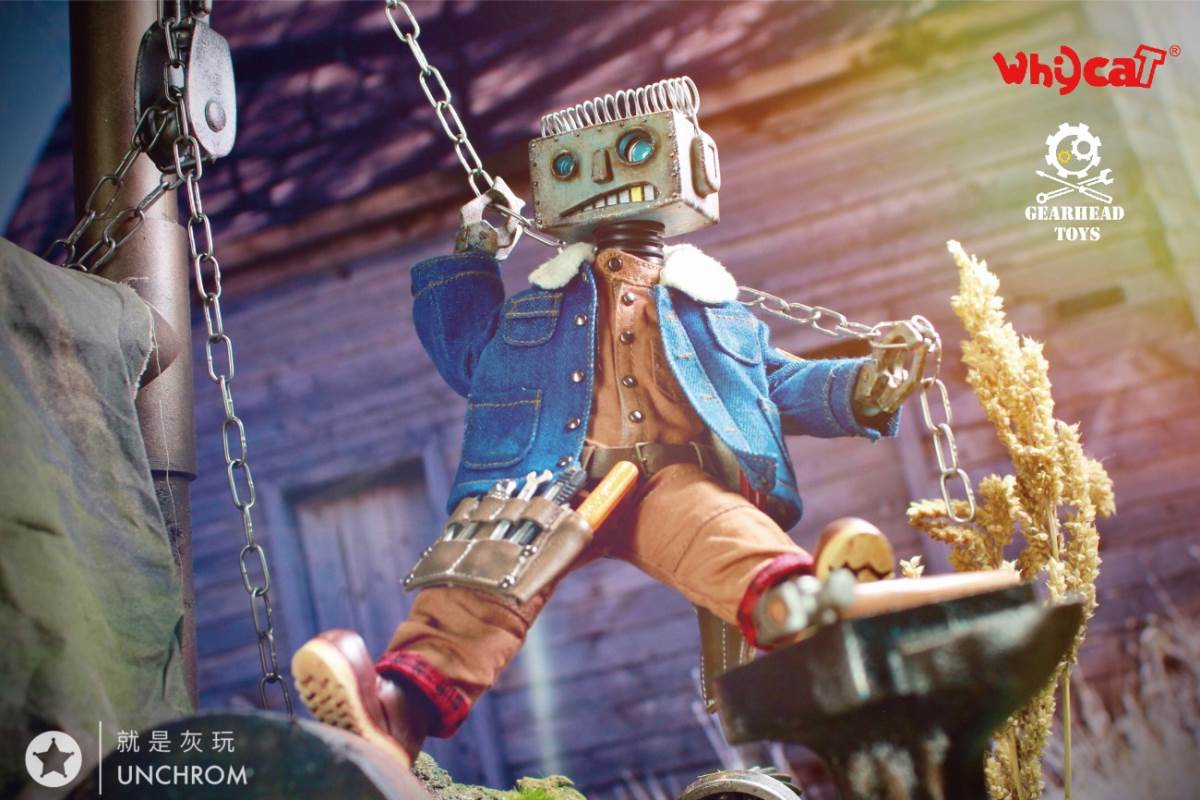 Whycat&GEARHEADTOYS 1/6 ClumsyBot Series NO.1 Repairman little curly Curry