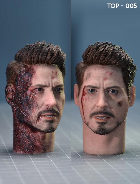 1/6 Scale Battle Damaged Stark Head Sculpts Set by TOP