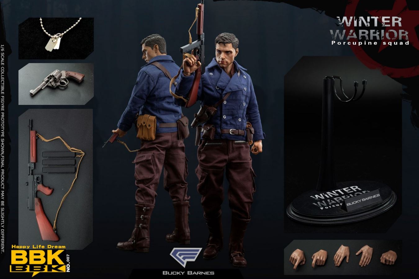 1/6 US World War II Porcupine Squad Winter Soldier - Barnes (BBK07)