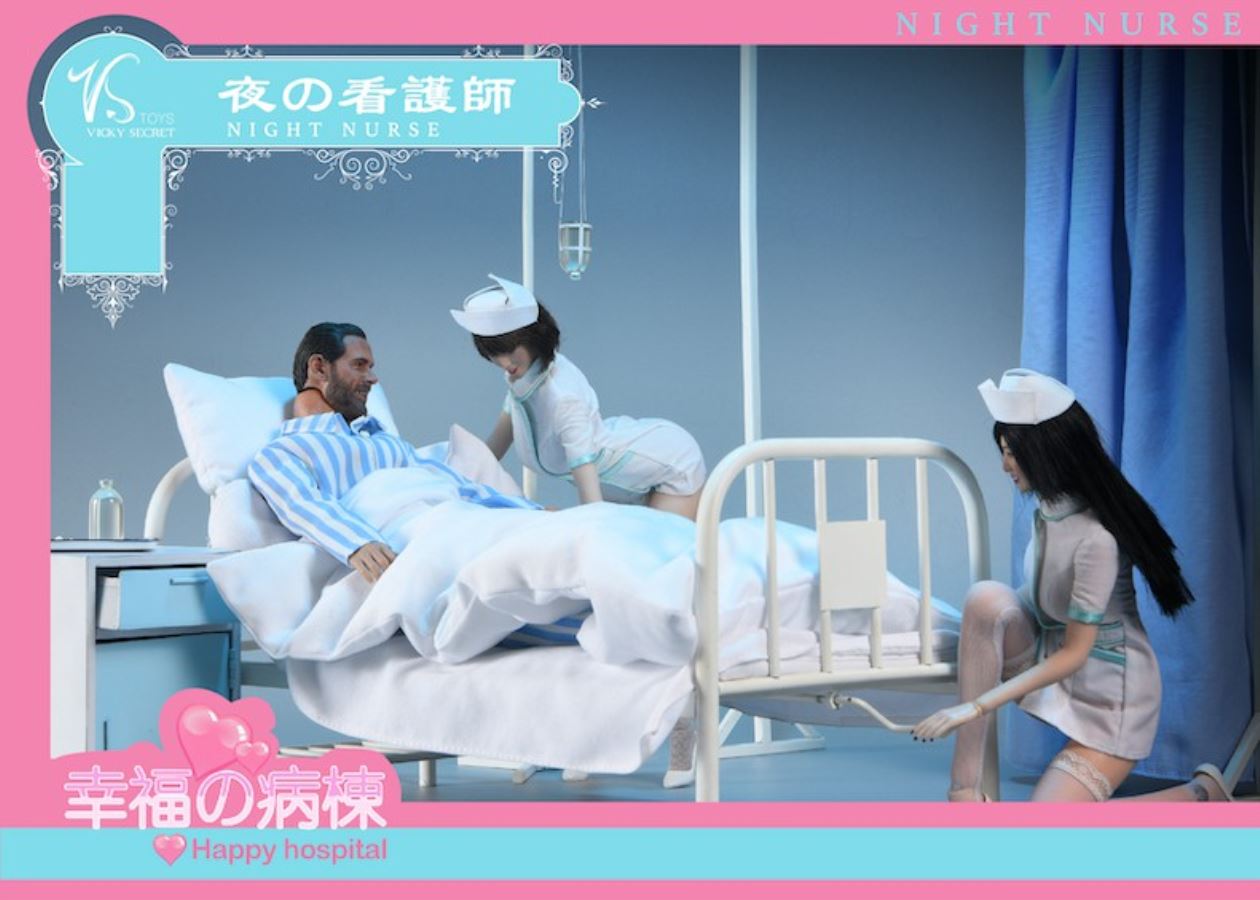 1/6 Happy Hospital Bed Nurse Scene
