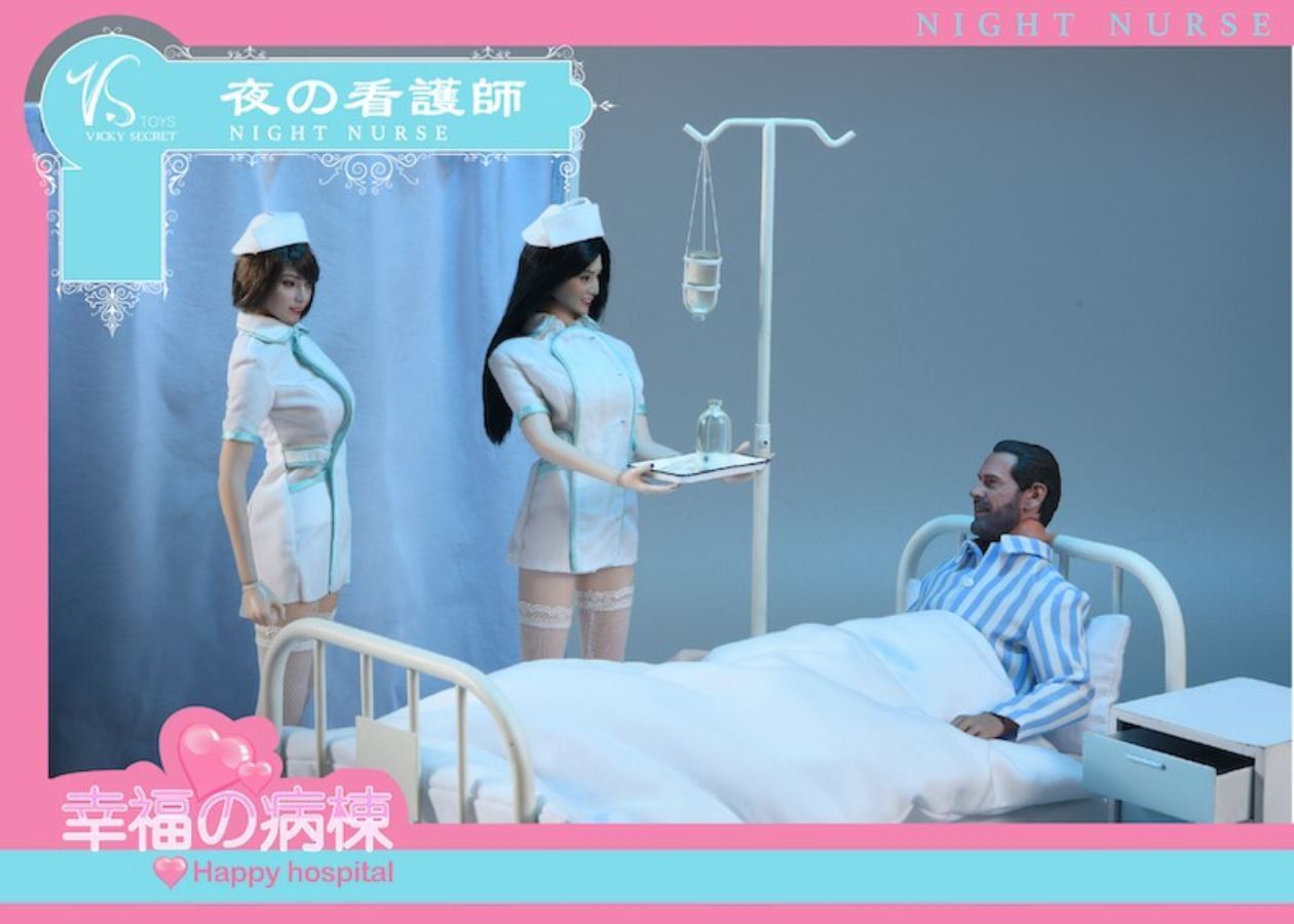 1/6 Happy Hospital Bed Nurse Scene