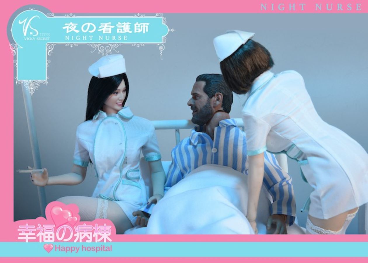 1/6 Happy Hospital Bed Nurse Scene