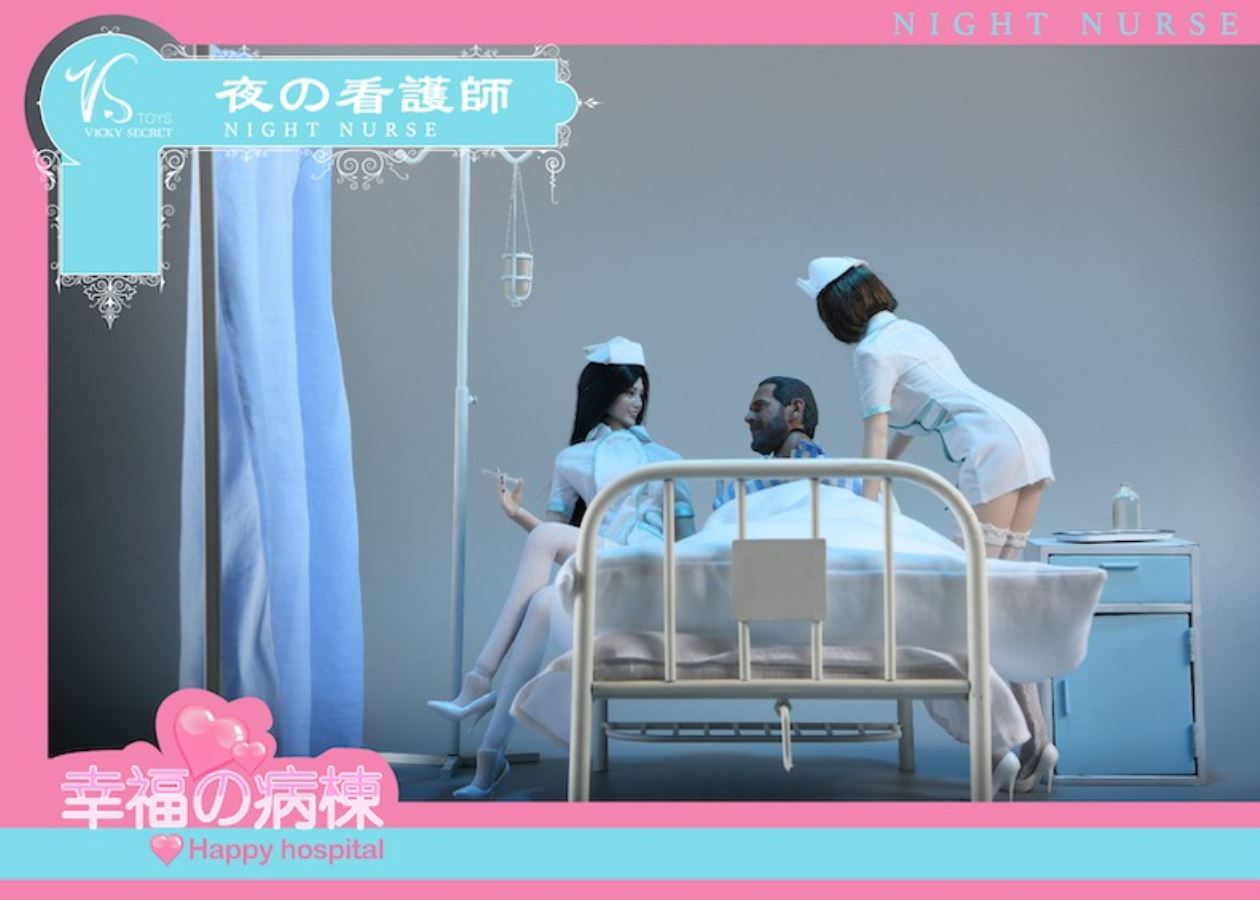 1/6 Happy Hospital Bed Nurse Scene