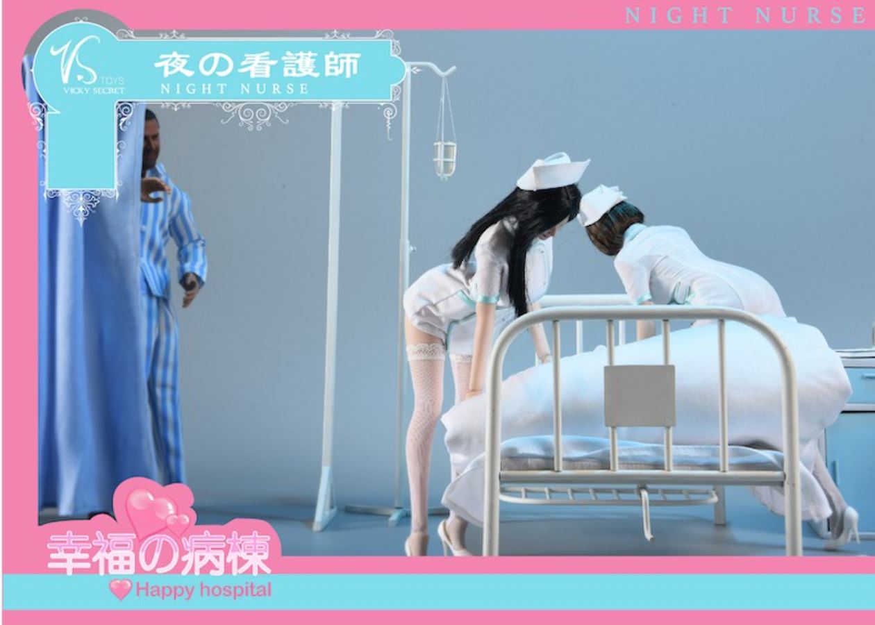 1/6 Happy Hospital Bed Nurse Scene