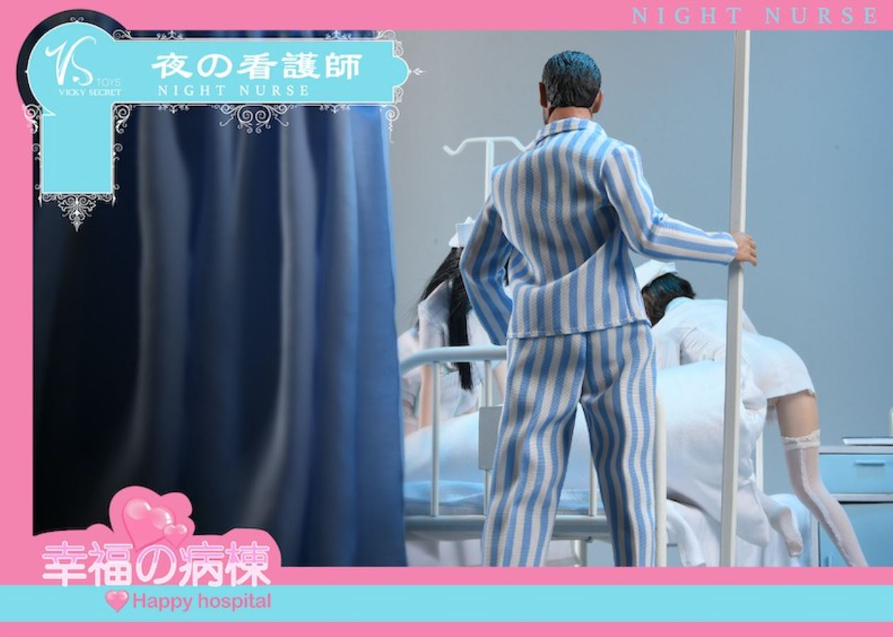 1/6 Happy Hospital Bed Nurse Scene