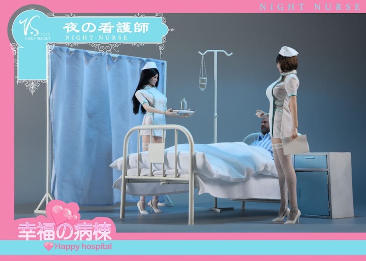 1/6 Happy Hospital Bed Nurse Scene
