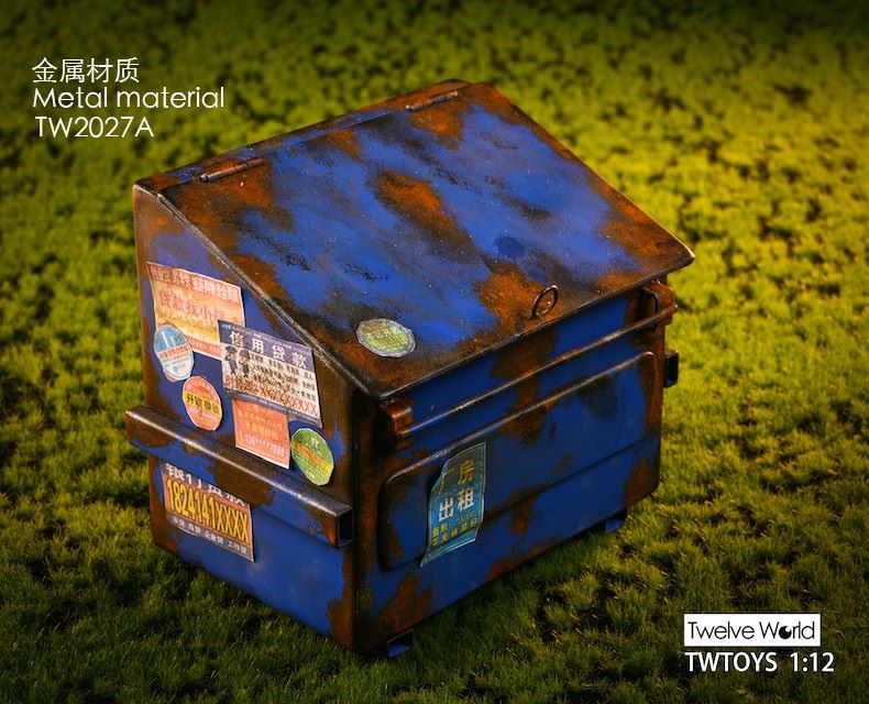 1/12 Trash Can + Barbed Wire Scene