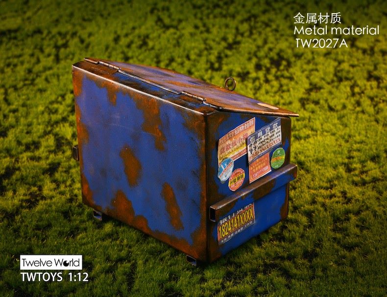 1/12 Trash Can + Barbed Wire Scene
