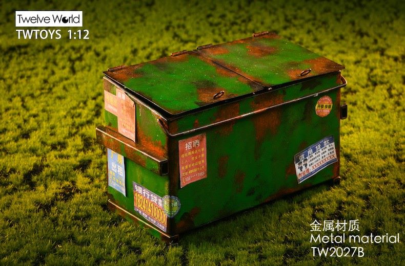 1/12 Trash Can + Barbed Wire Scene