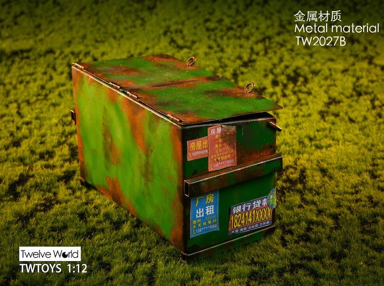1/12 Trash Can + Barbed Wire Scene