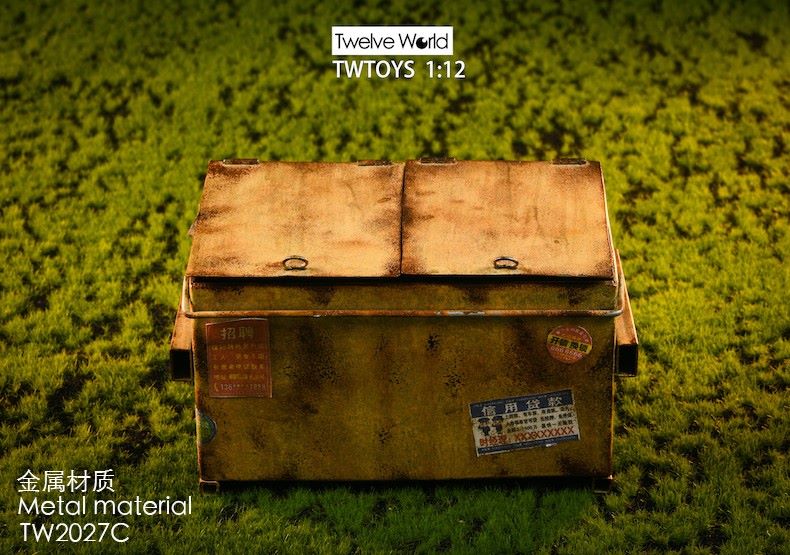 1/12 Trash Can + Barbed Wire Scene