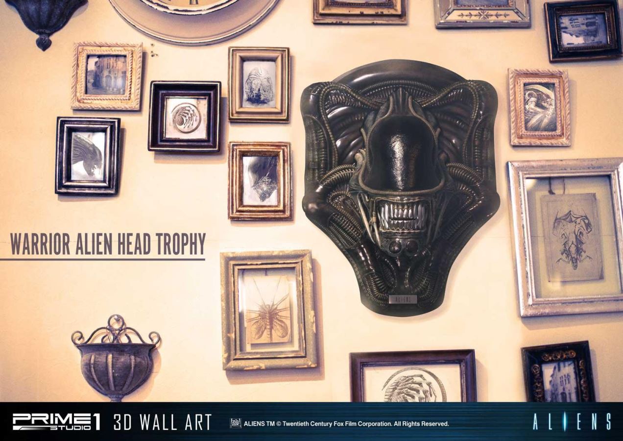 Alien Warrior Head Trophy 3D Wall Art