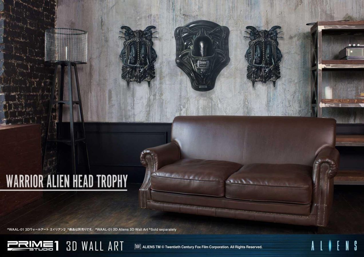Alien Warrior Head Trophy 3D Wall Art