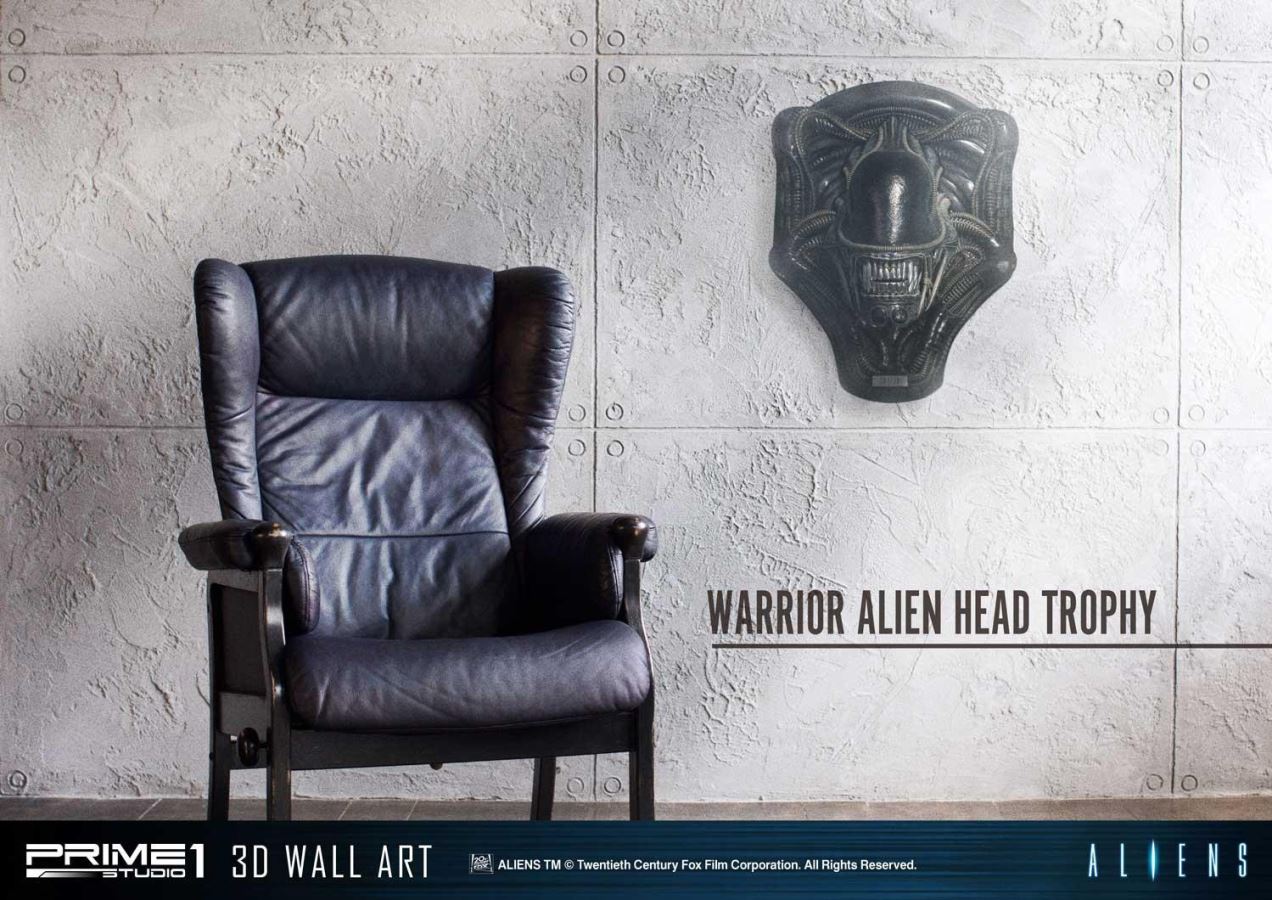 Alien Warrior Head Trophy 3D Wall Art