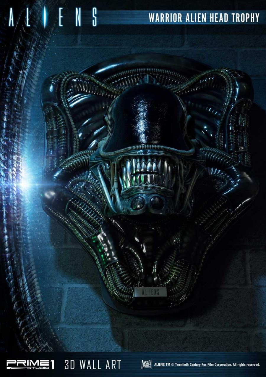 Alien Warrior Head Trophy 3D Wall Art