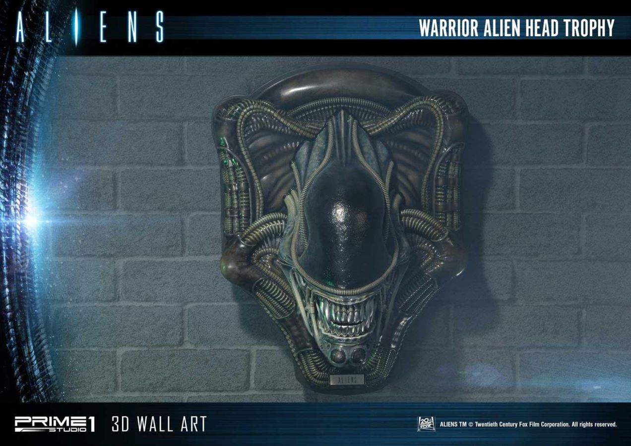 Alien Warrior Head Trophy 3D Wall Art