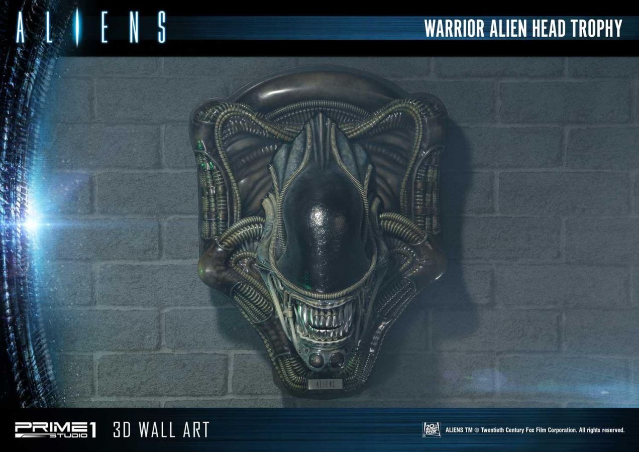 Alien Warrior Head Trophy 3D Wall Art