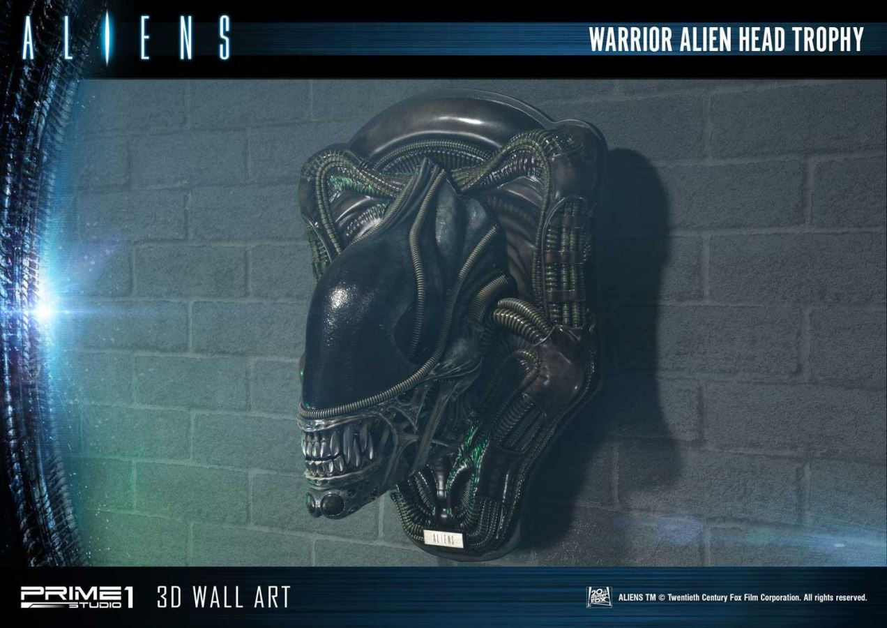 Alien Warrior Head Trophy 3D Wall Art