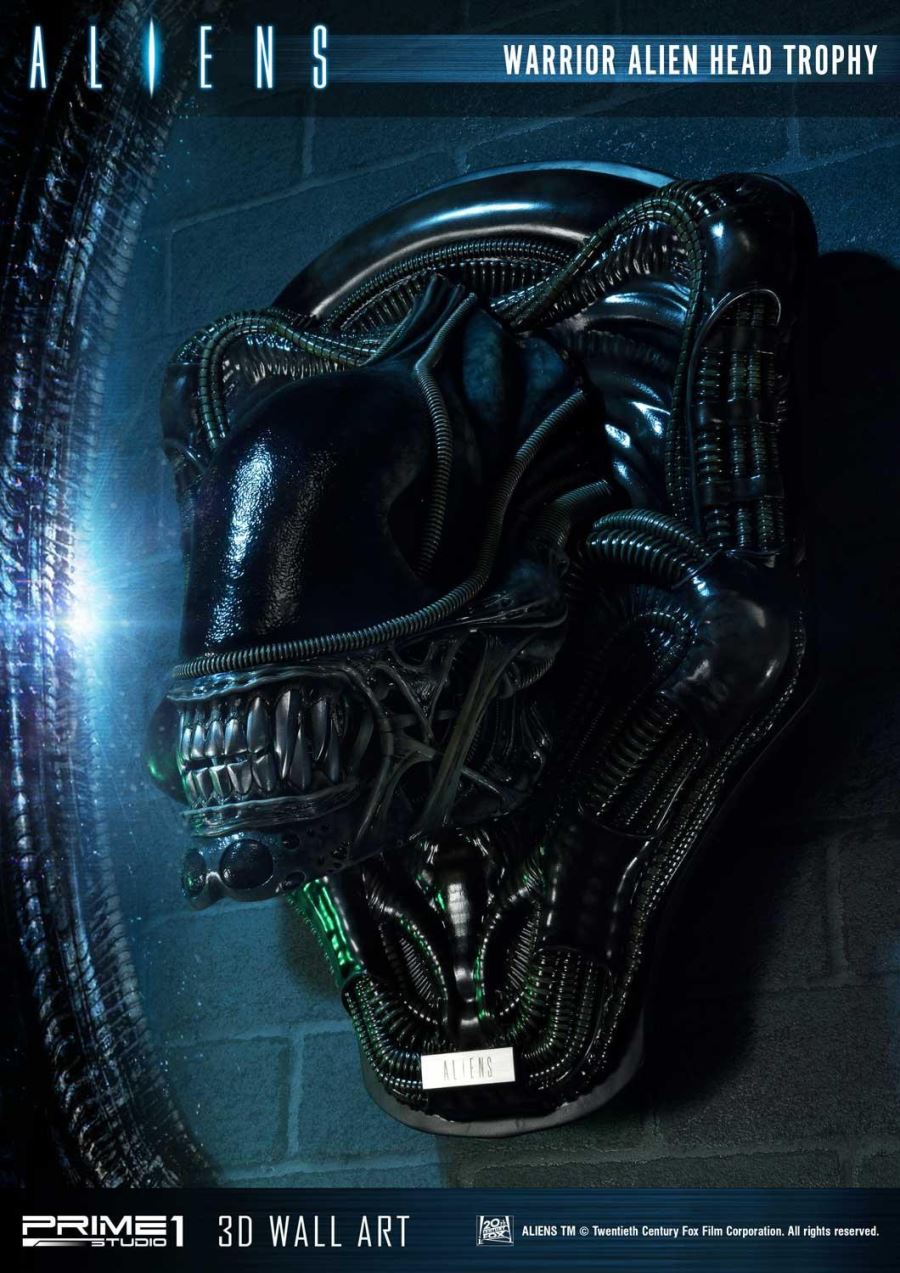 Alien Warrior Head Trophy 3D Wall Art