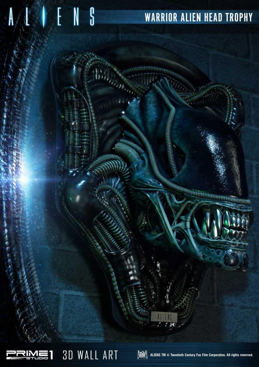 Alien Warrior Head Trophy 3D Wall Art