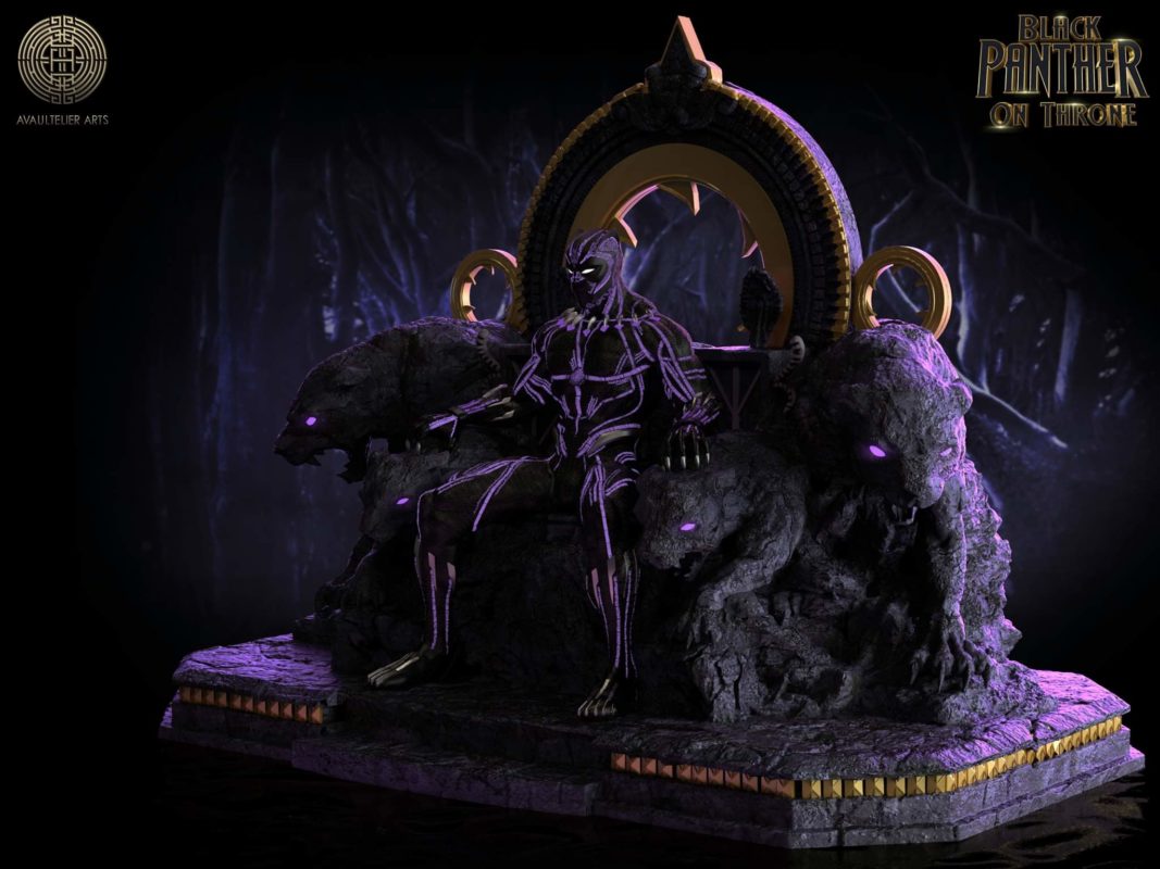 Black Panther on Throne