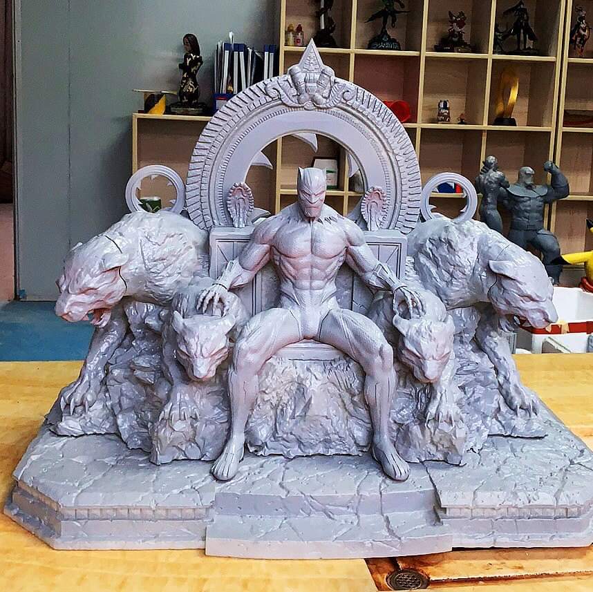 Black Panther on Throne