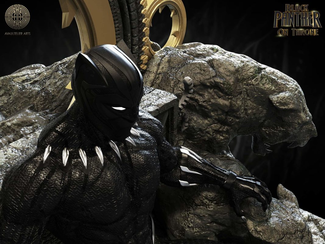 Black Panther on Throne
