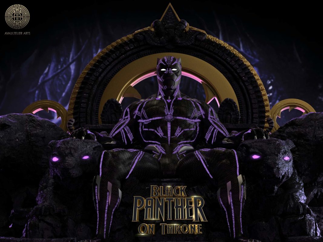 Black Panther on Throne