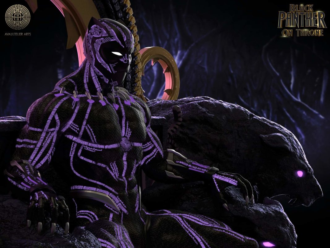 Black Panther on Throne