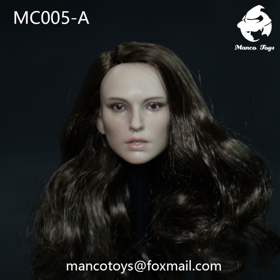 1/6 European and American women intellectual temperament literary young woman head head carving (#MC005)